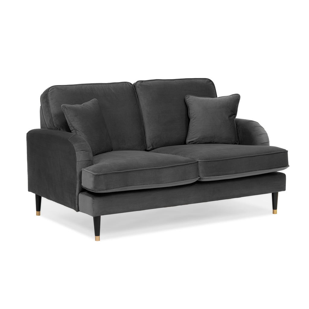 Grange Velvet Charcoal Grey 2 Seater Sofa