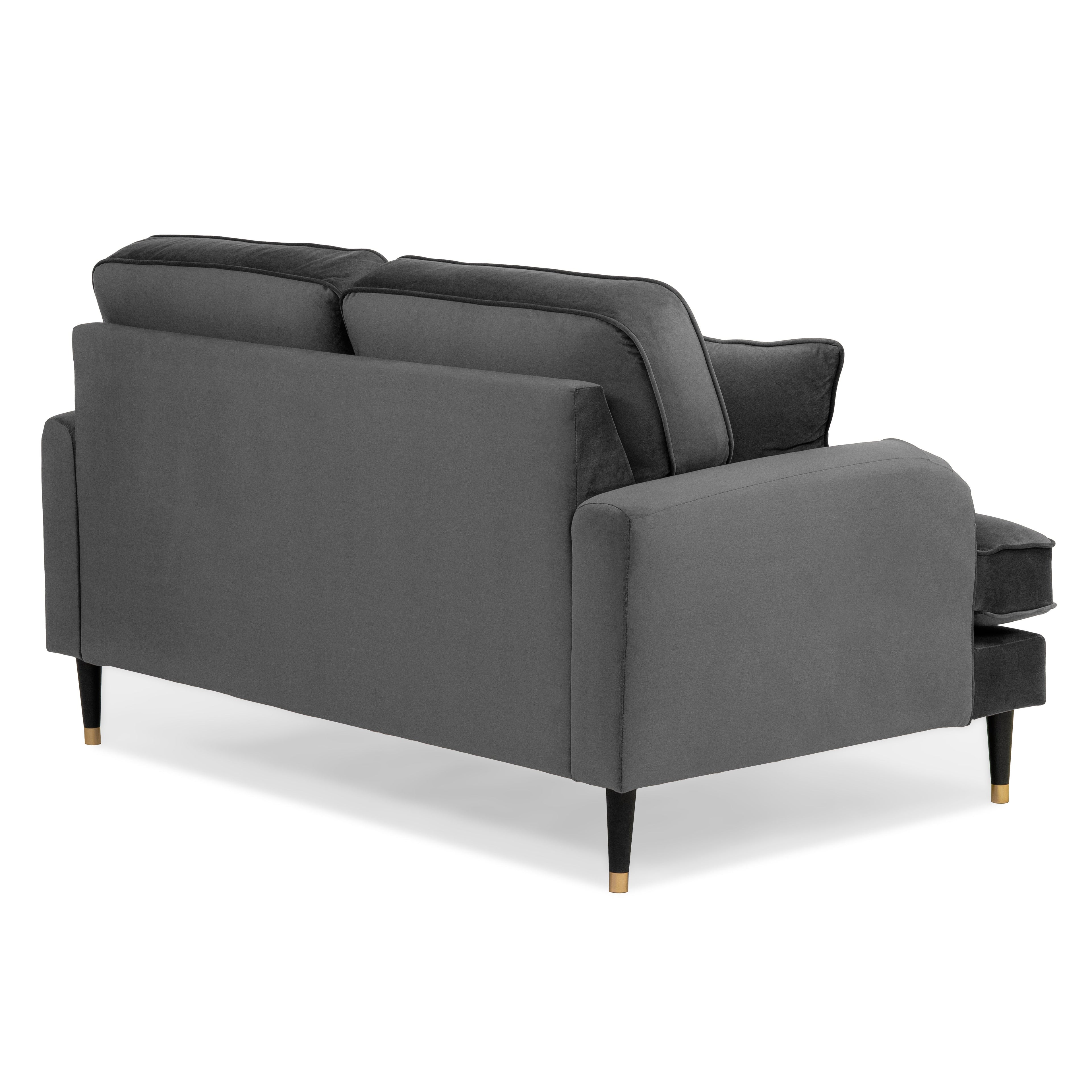 Grange Velvet Charcoal Grey 2 Seater Sofa