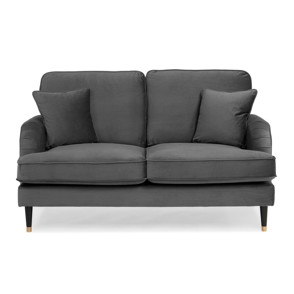 Grange Velvet Charcoal Grey 2 Seater Sofa