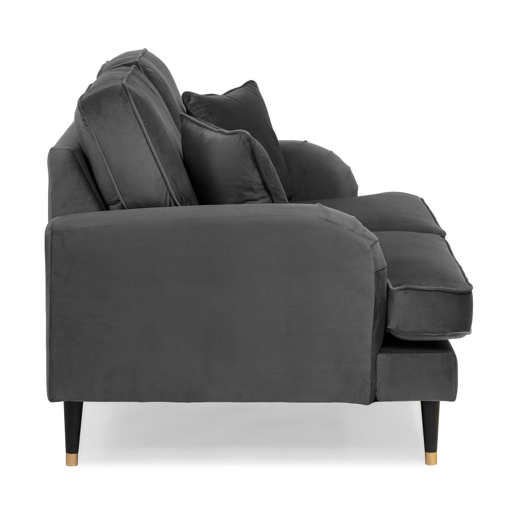 Grange Velvet Charcoal Grey 2 Seater Sofa