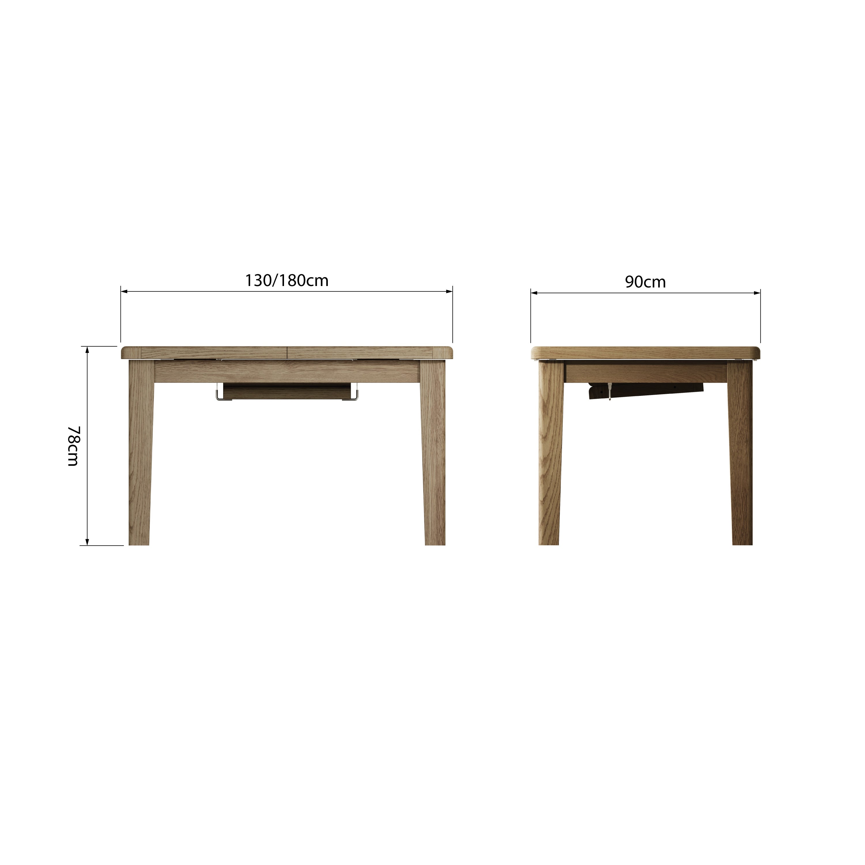 Hove Smoked Oak Medium Extending Dining Table (1.3 m - 1.8 m)