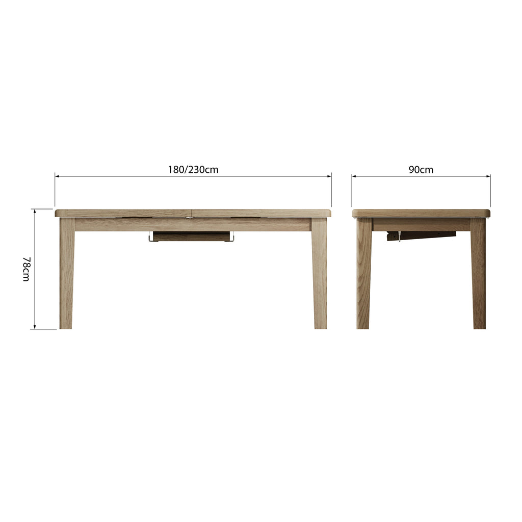 Hove Smoked Oak Large Extending Dining Table (1.8 m - 2.3 m)