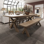 Hove Smoked Oak Large Extending Trestle Dining Table (2.0 m - 2.5 m)