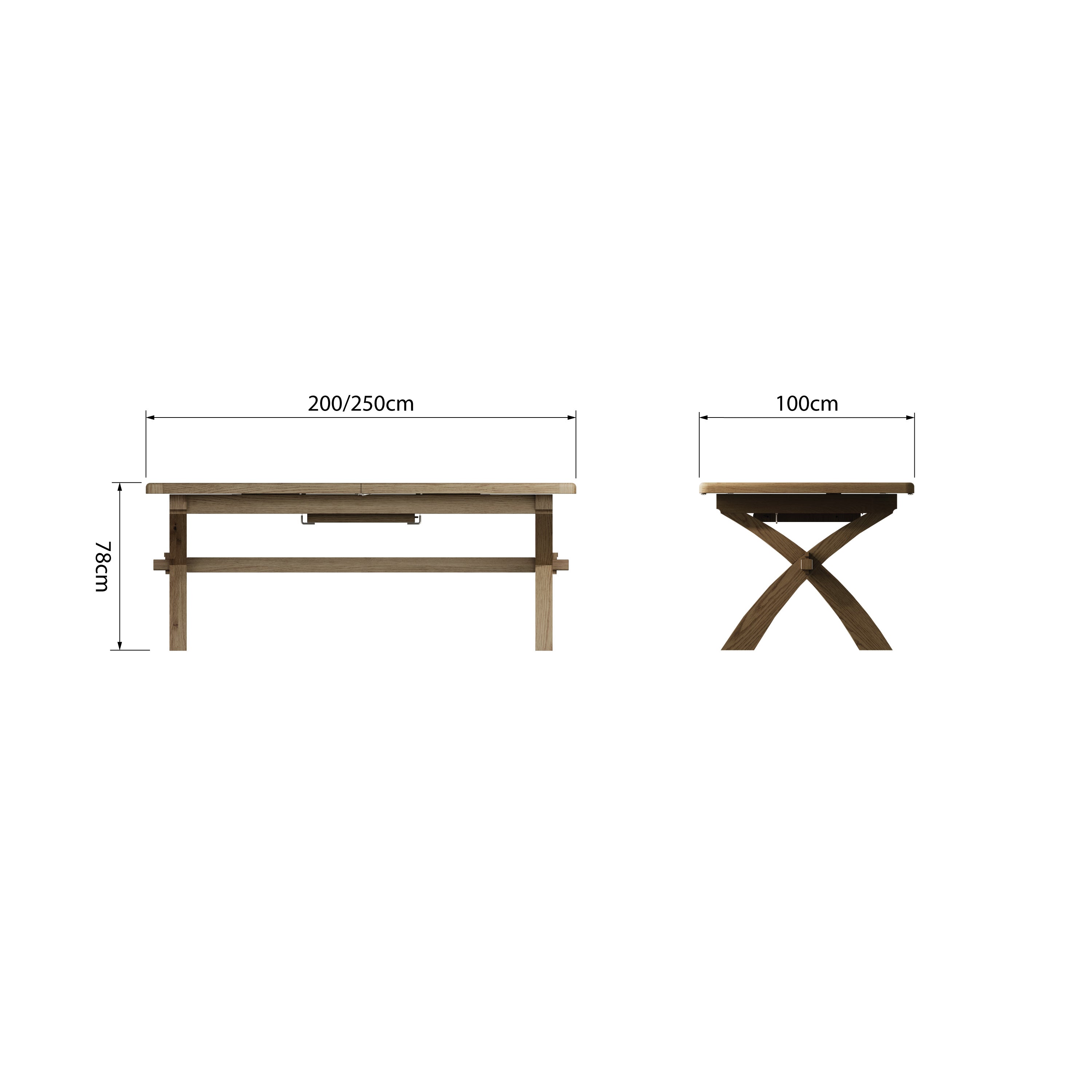 Hove Smoked Oak Large Extending Trestle Dining Table (2.0 m - 2.5 m)
