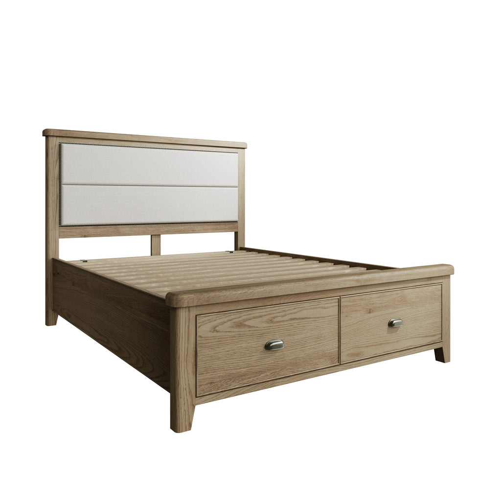 Hove Smoked Oak 5ft Kingsize Bed with Drawer Footboard
