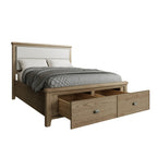 Hove Smoked Oak 5ft Kingsize Bed with Drawer Footboard