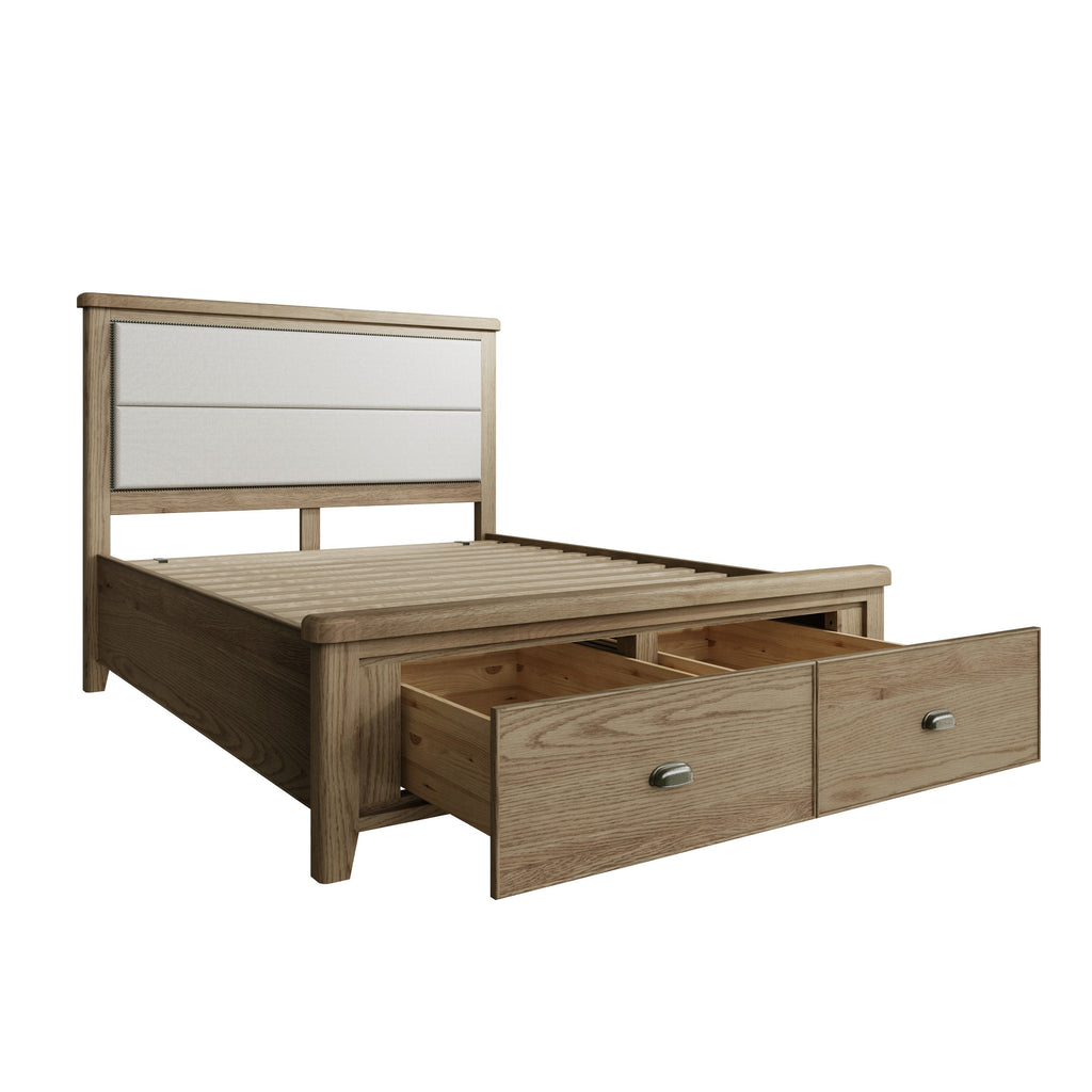 Hove Smoked Oak 5ft Kingsize Bed with Drawer Footboard