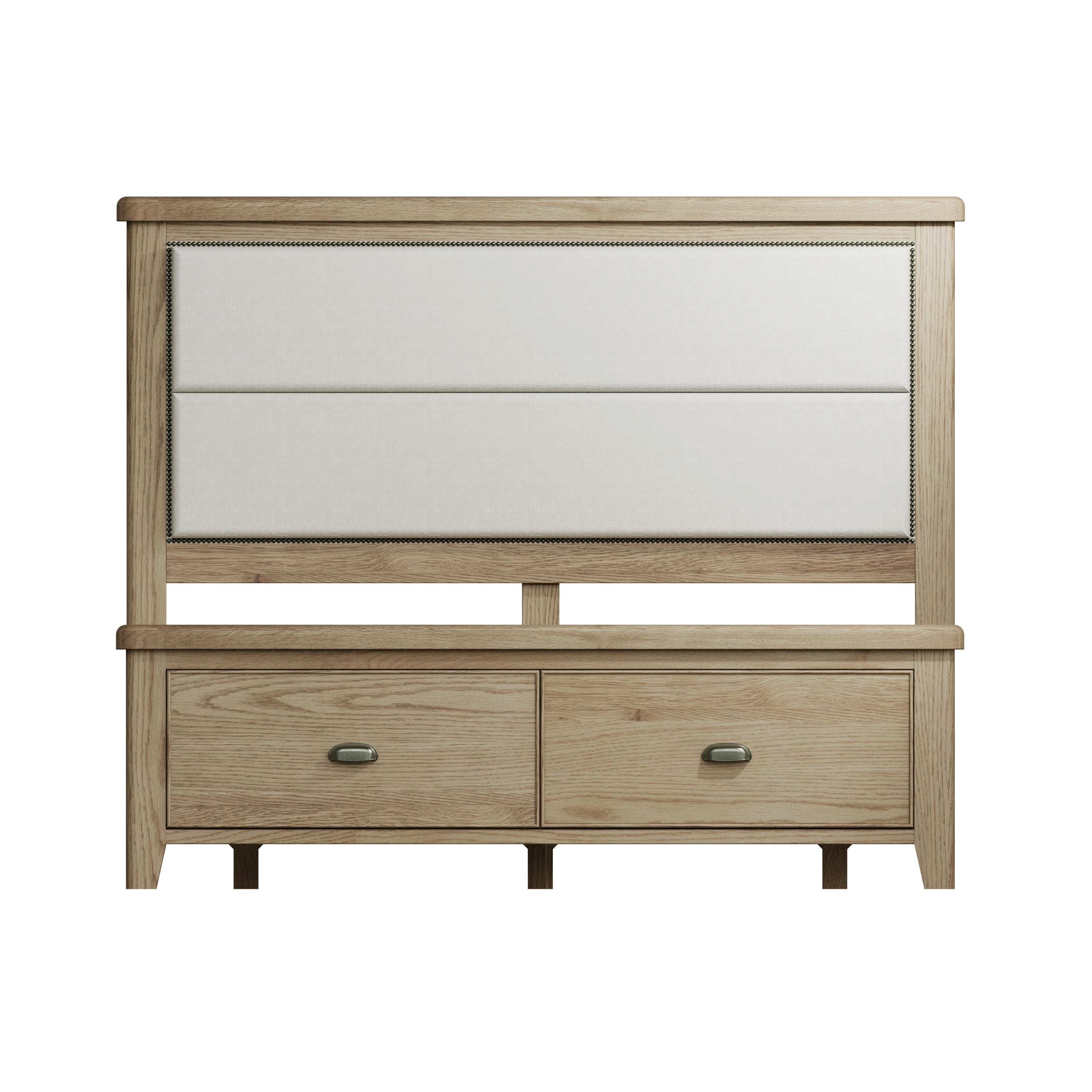 Hove Smoked Oak 5ft Kingsize Bed with Drawer Footboard