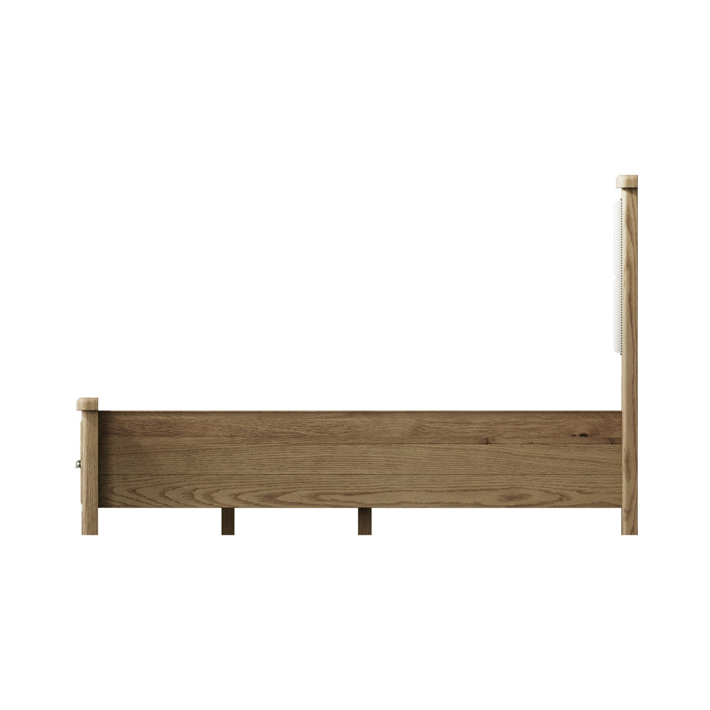 Hove Smoked Oak 5ft Kingsize Bed with Drawer Footboard
