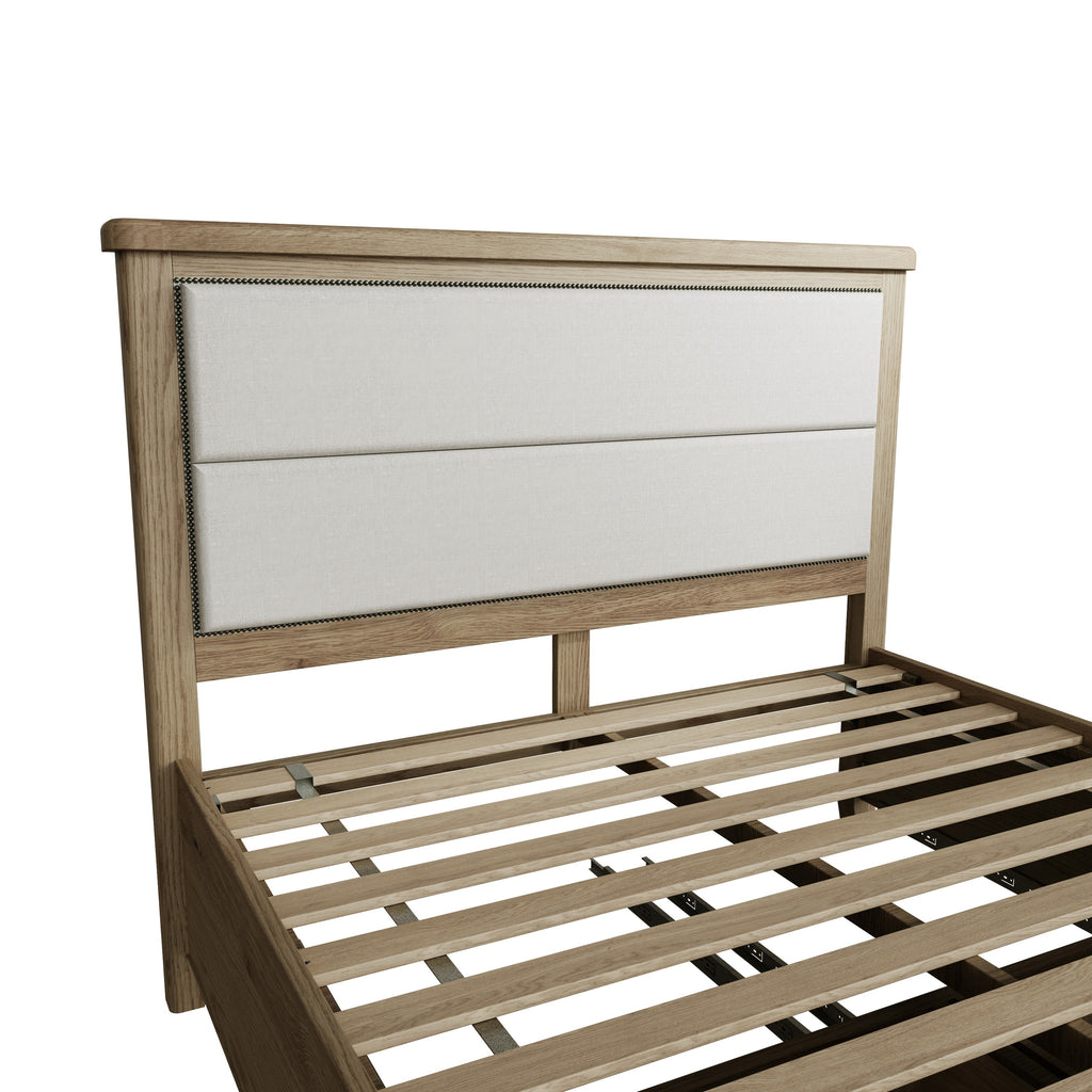 Hove Smoked Oak 5ft Kingsize Bed with Drawer Footboard