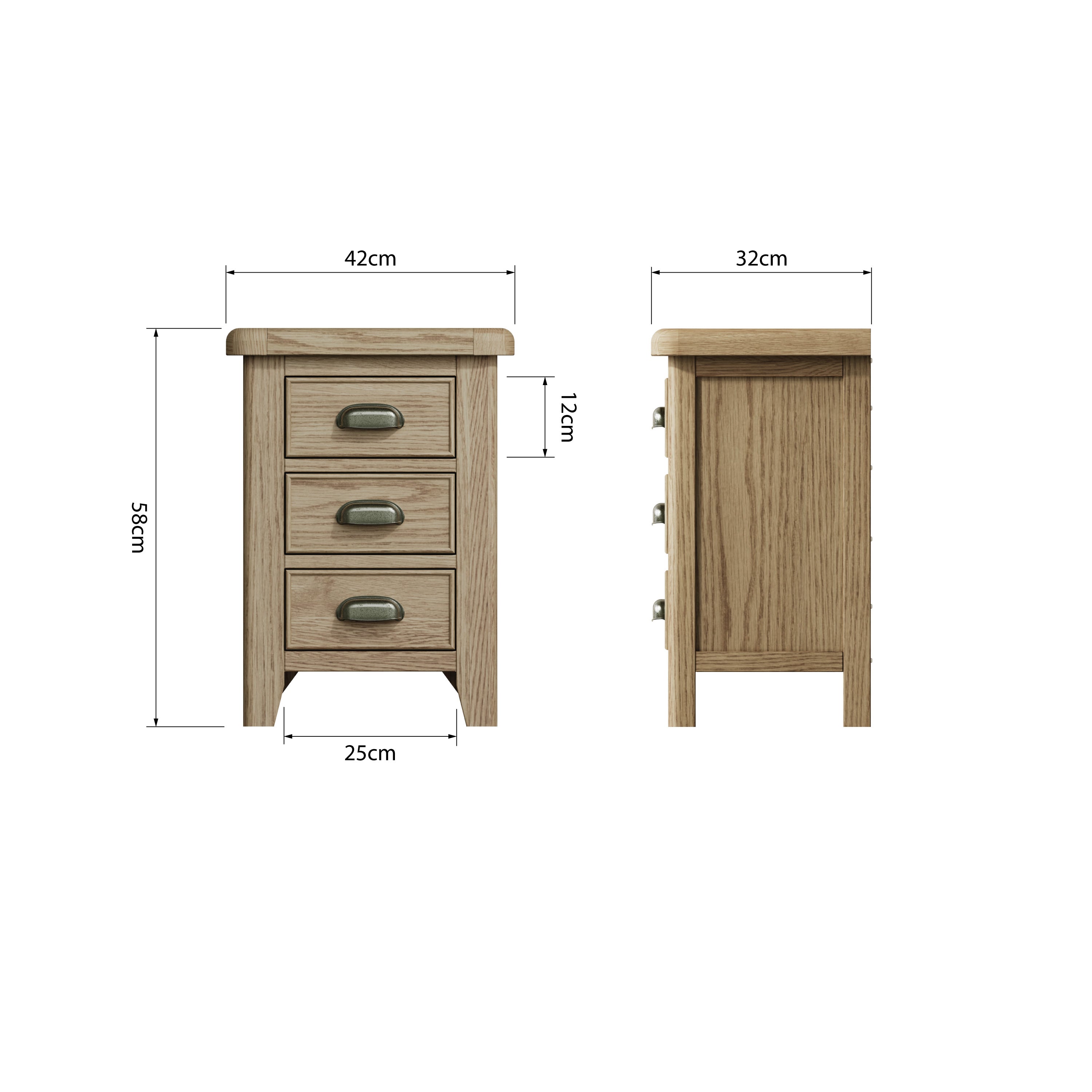 Hove Smoked Oak Bedside Cabinet