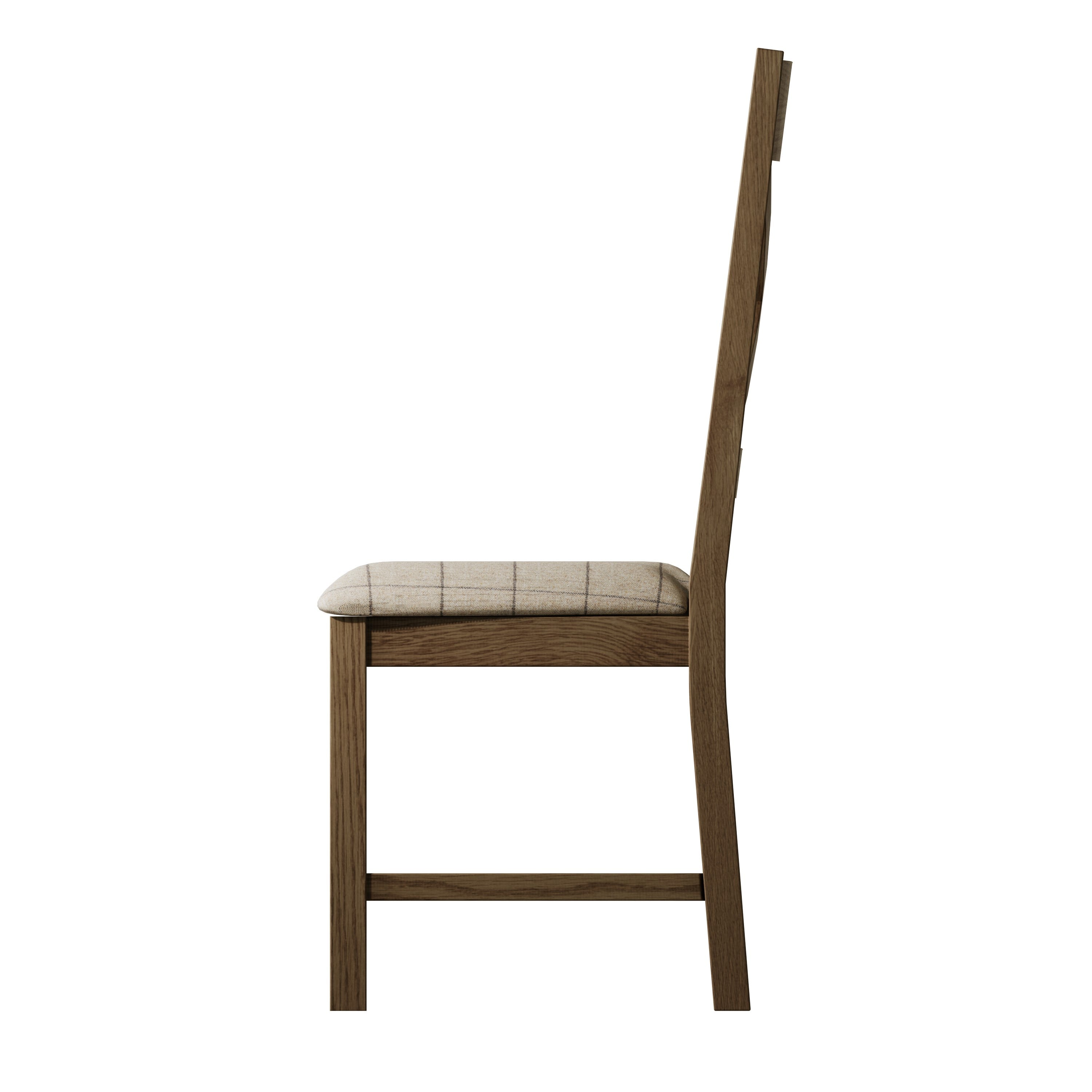 Hove Smoked Oak Cross Back Dining Chair With Natural Check Seat