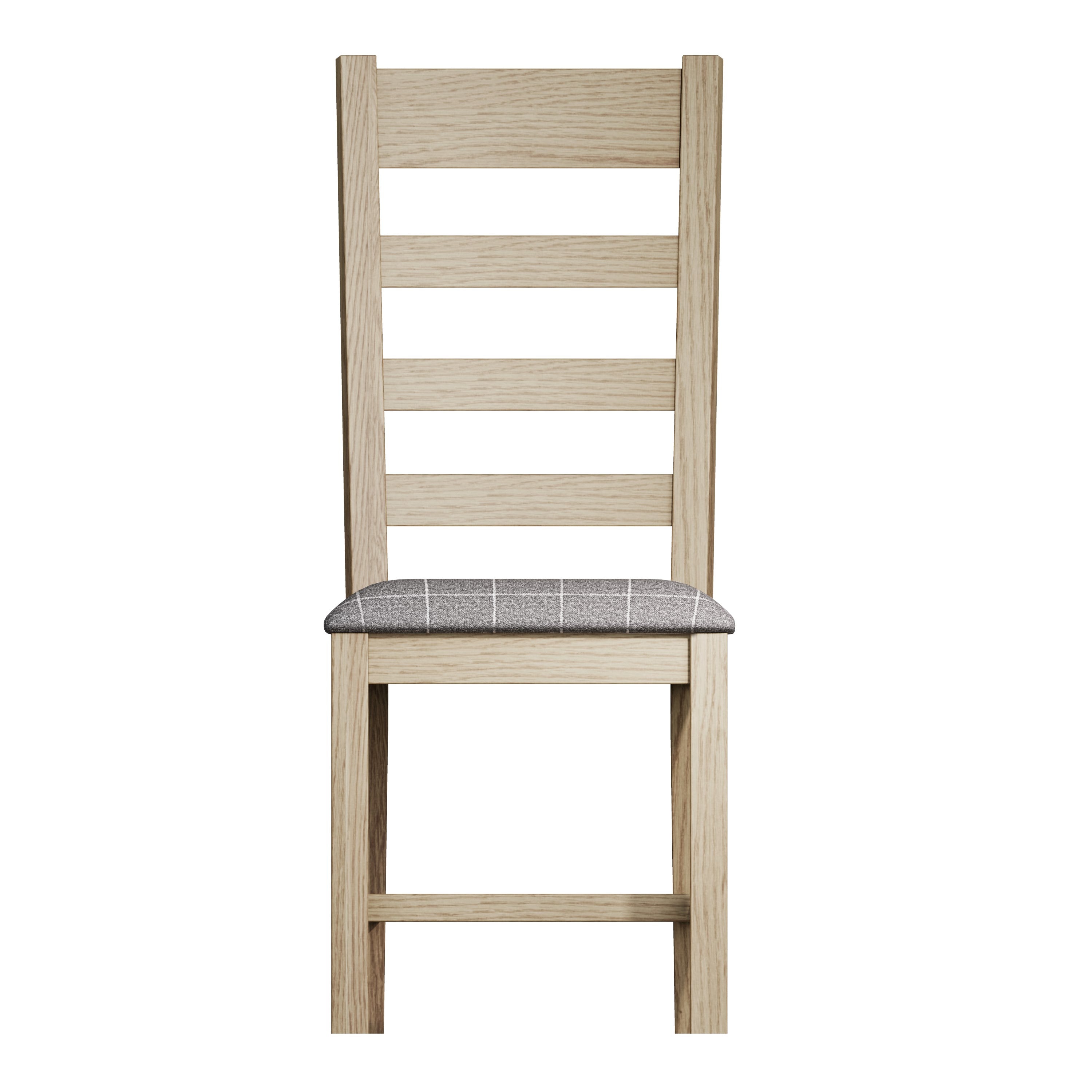 Hove Smoked Oak Ladder Back Dining Chair With Grey Check Seat