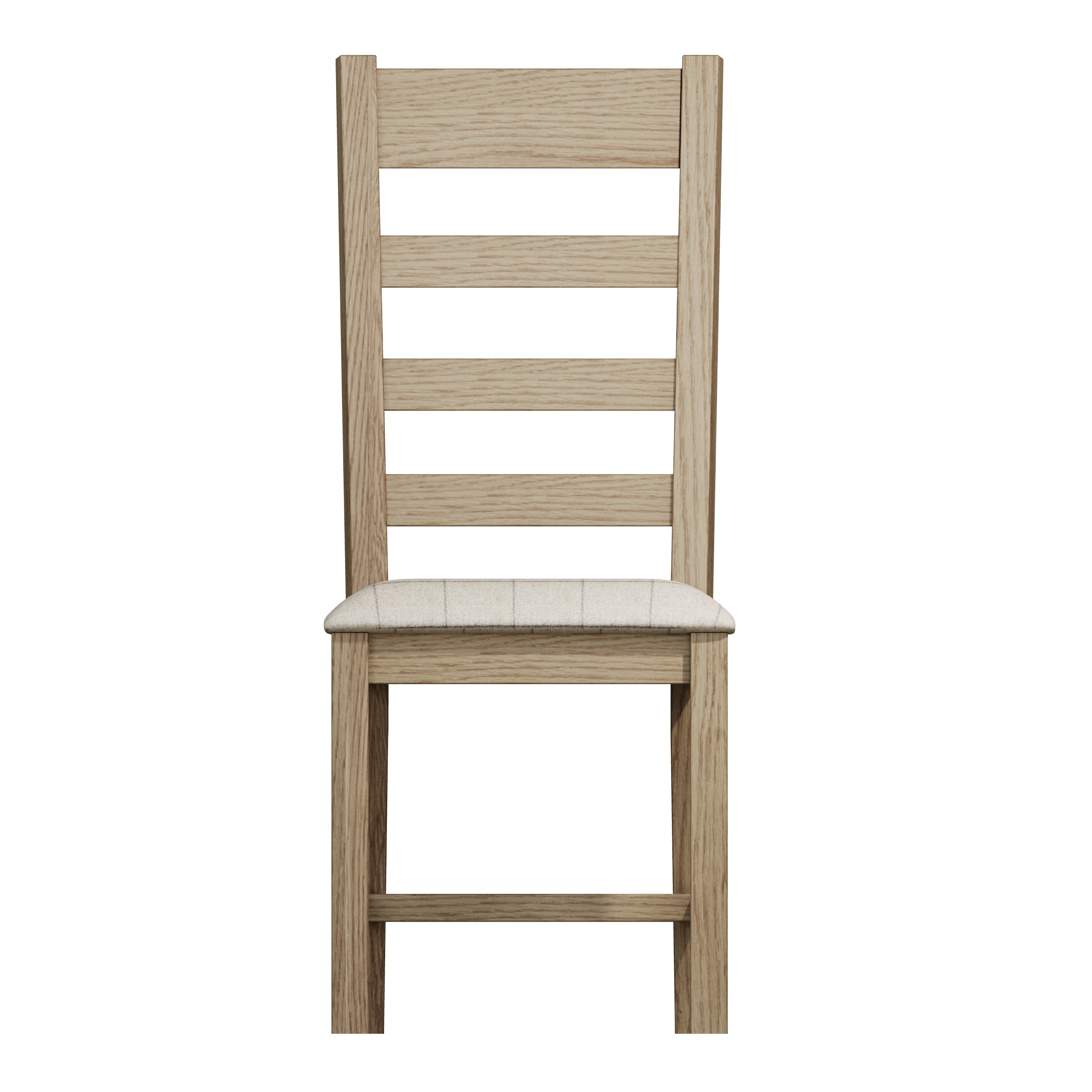 Hove Smoked Oak Ladder Back Dining Chair With Natural Check Seat
