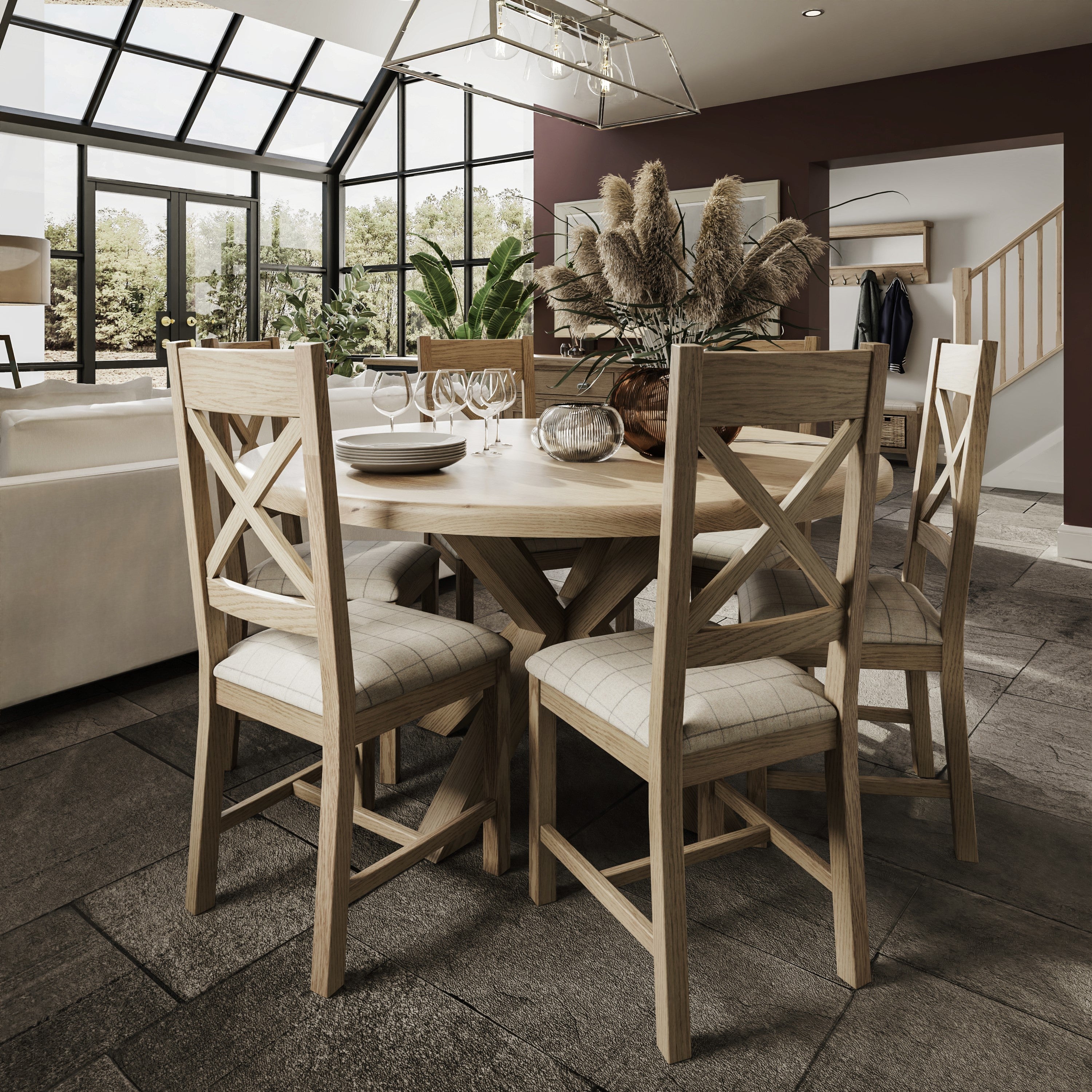 Hove Smoked Oak Large Round Dining Table