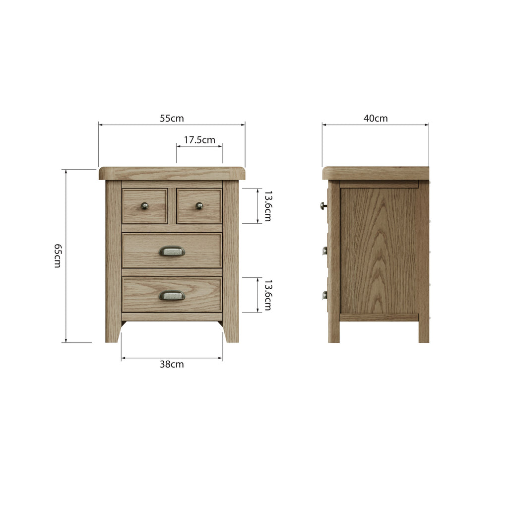 Hove Smoked Oak Extra Large Bedside Cabinet