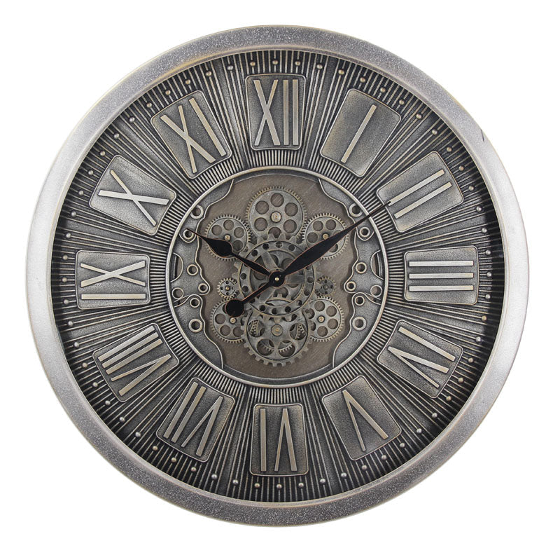 Florence Grey Gear Cog Clock | 80 cm