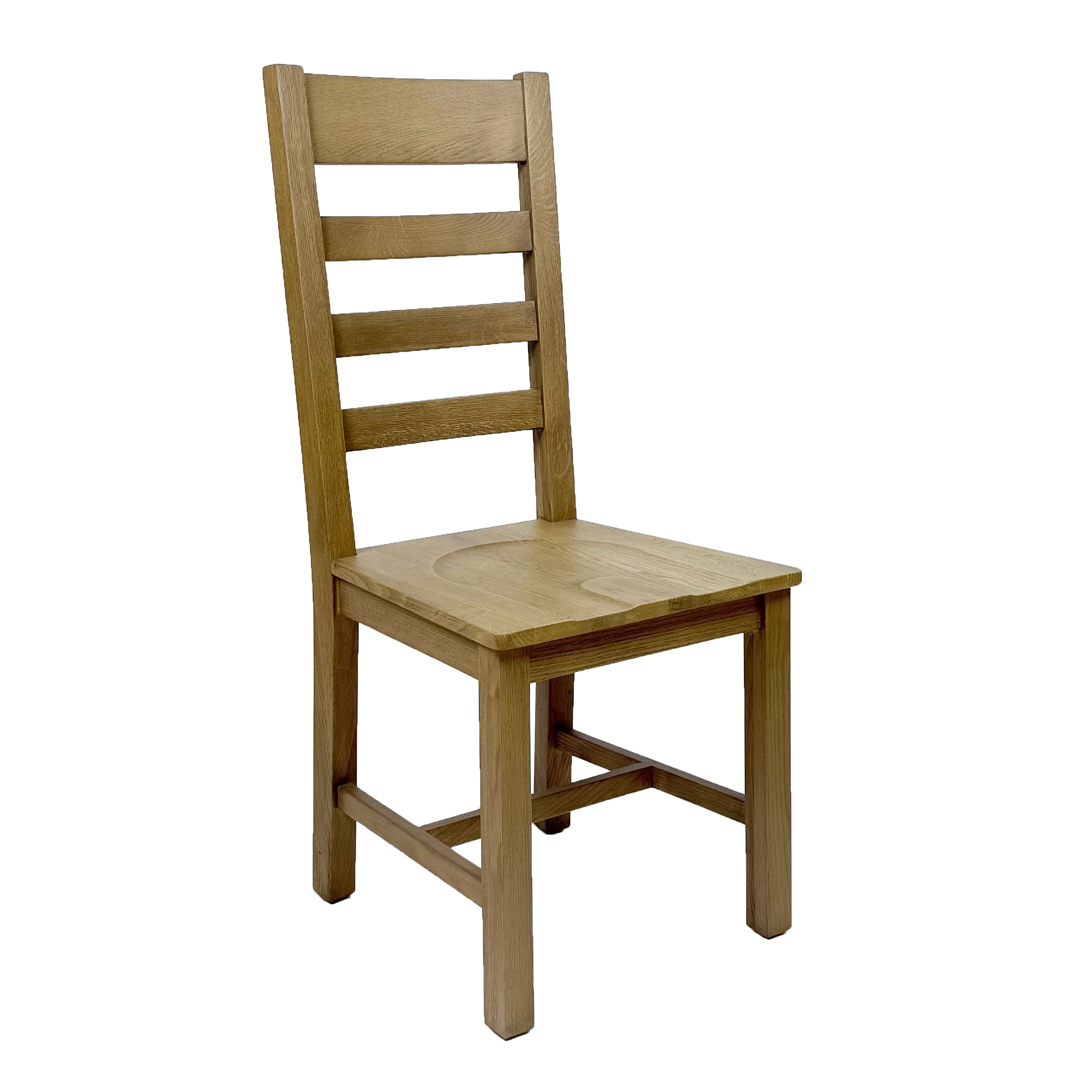 Hove Smoked Oak Ladder Back Dining Chair With Wooden Seat