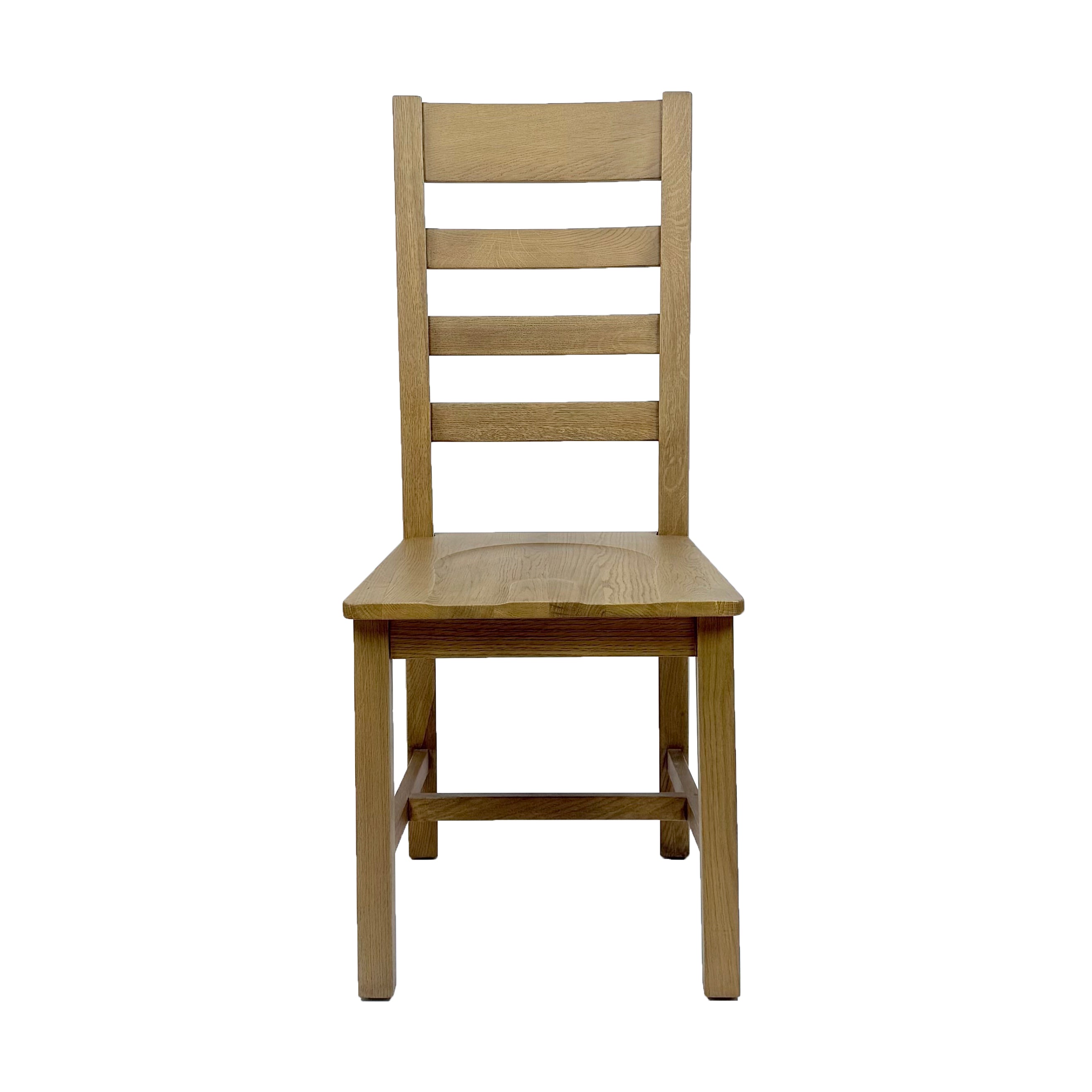 Hove Smoked Oak Ladder Back Dining Chair With Wooden Seat