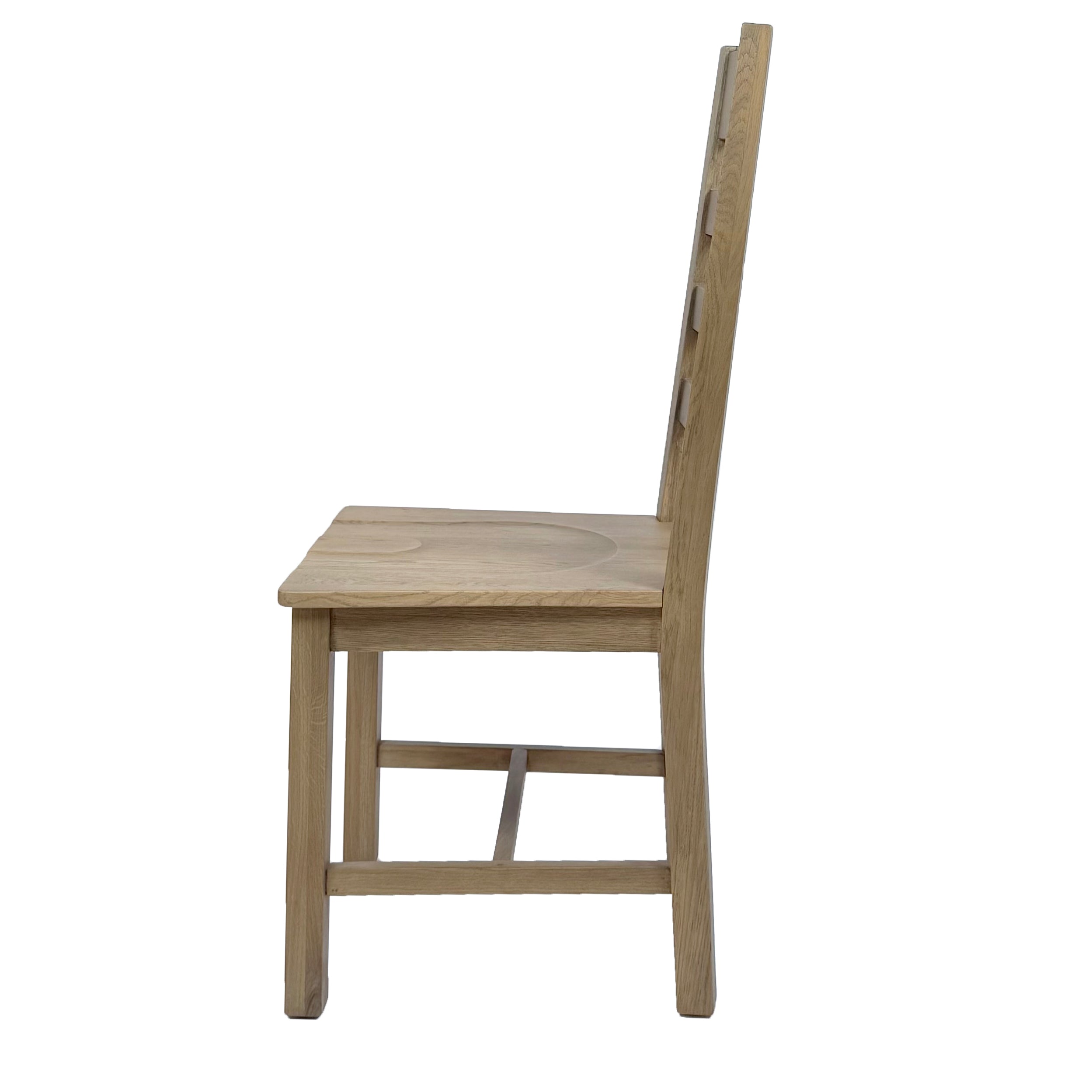 Hove Smoked Oak Ladder Back Dining Chair With Wooden Seat