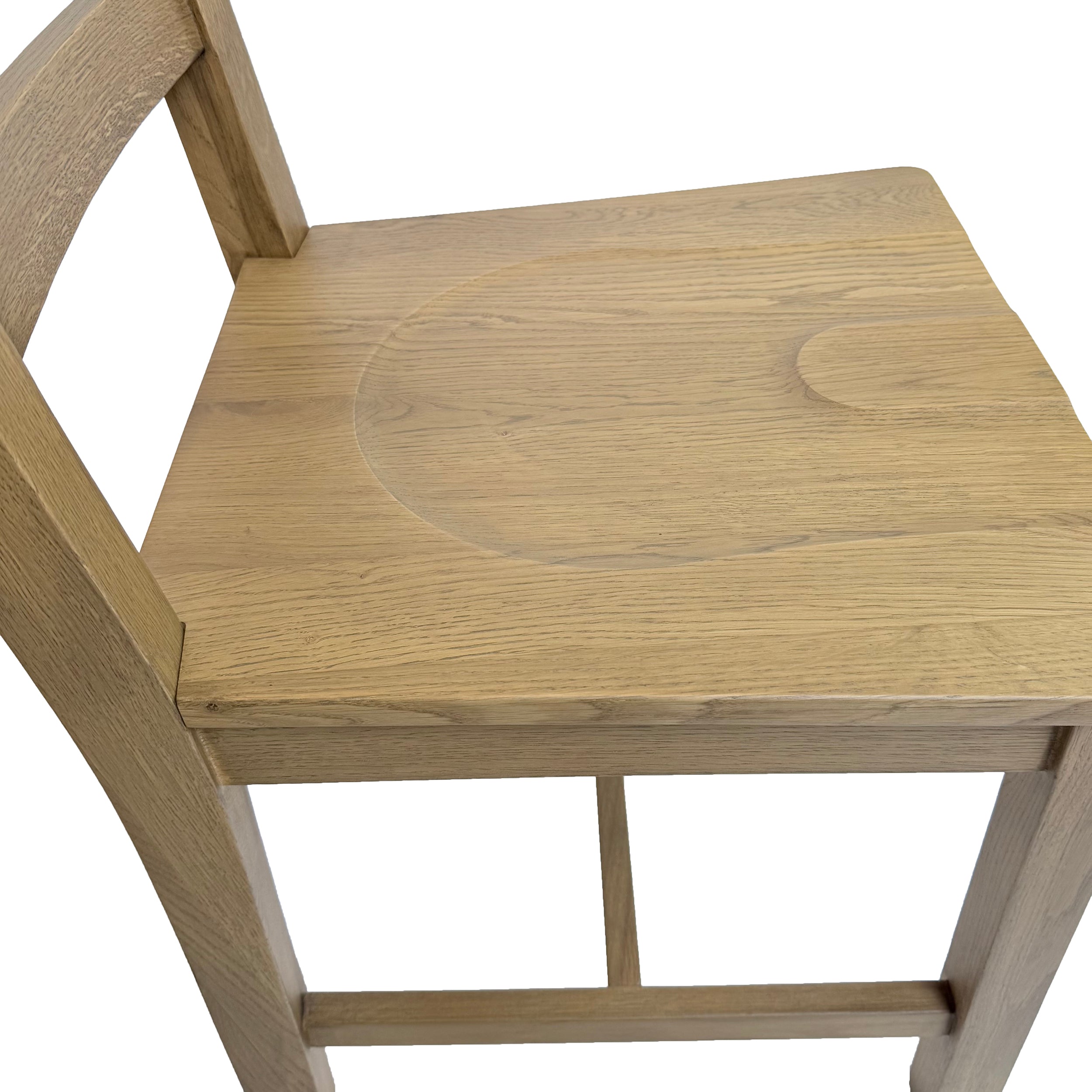 Hove Smoked Oak Ladder Back Dining Chair With Wooden Seat