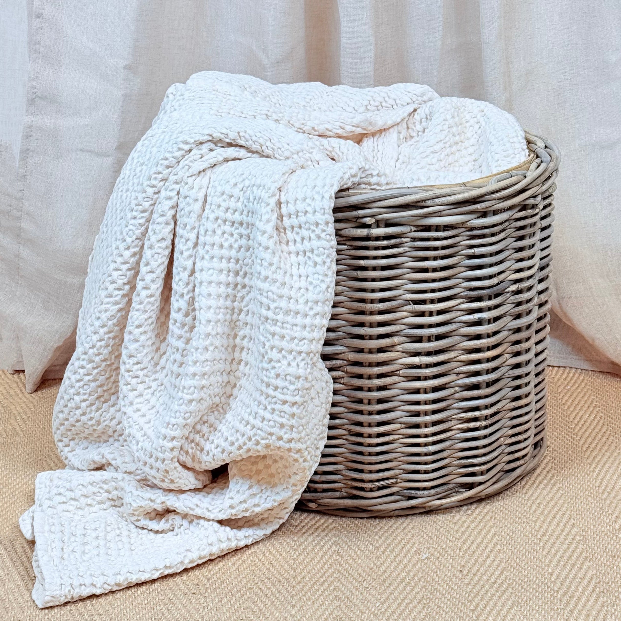 Chunky Round Rattan Basket | Medium