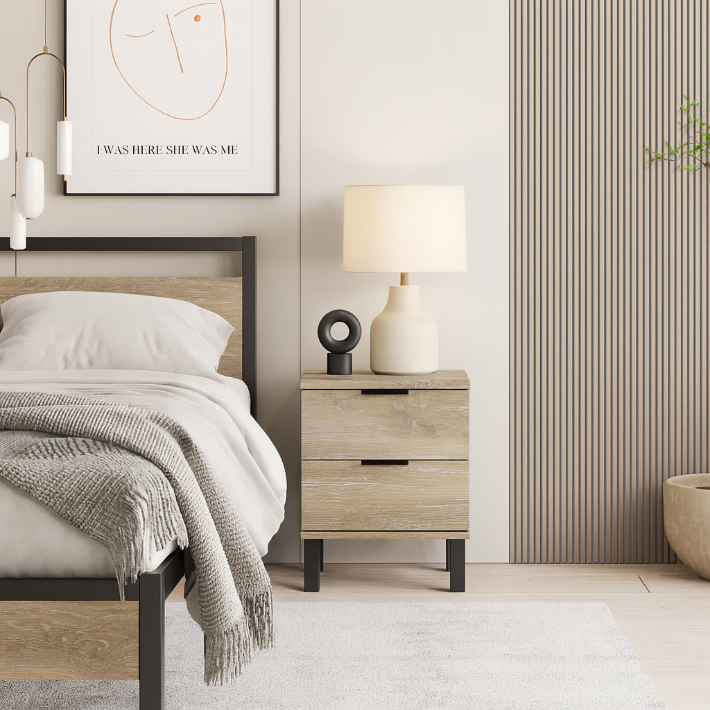 Hamilton 2 Drawer Bedside Table