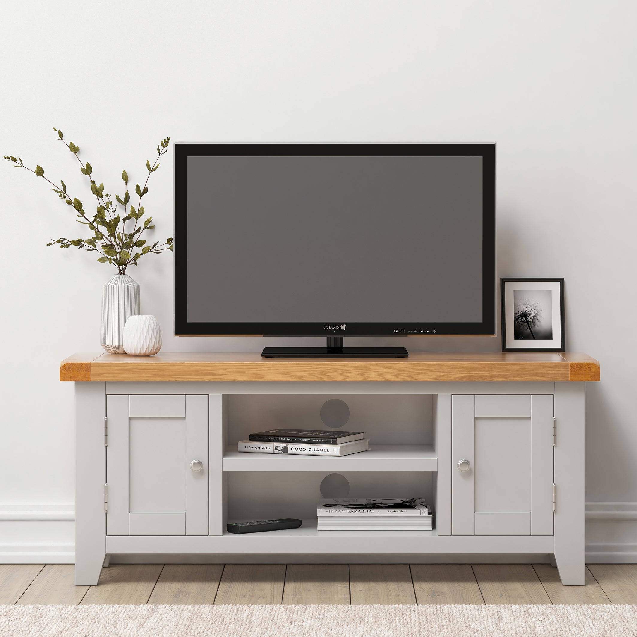 Cambridge Grey Painted Oak Large TV Unit