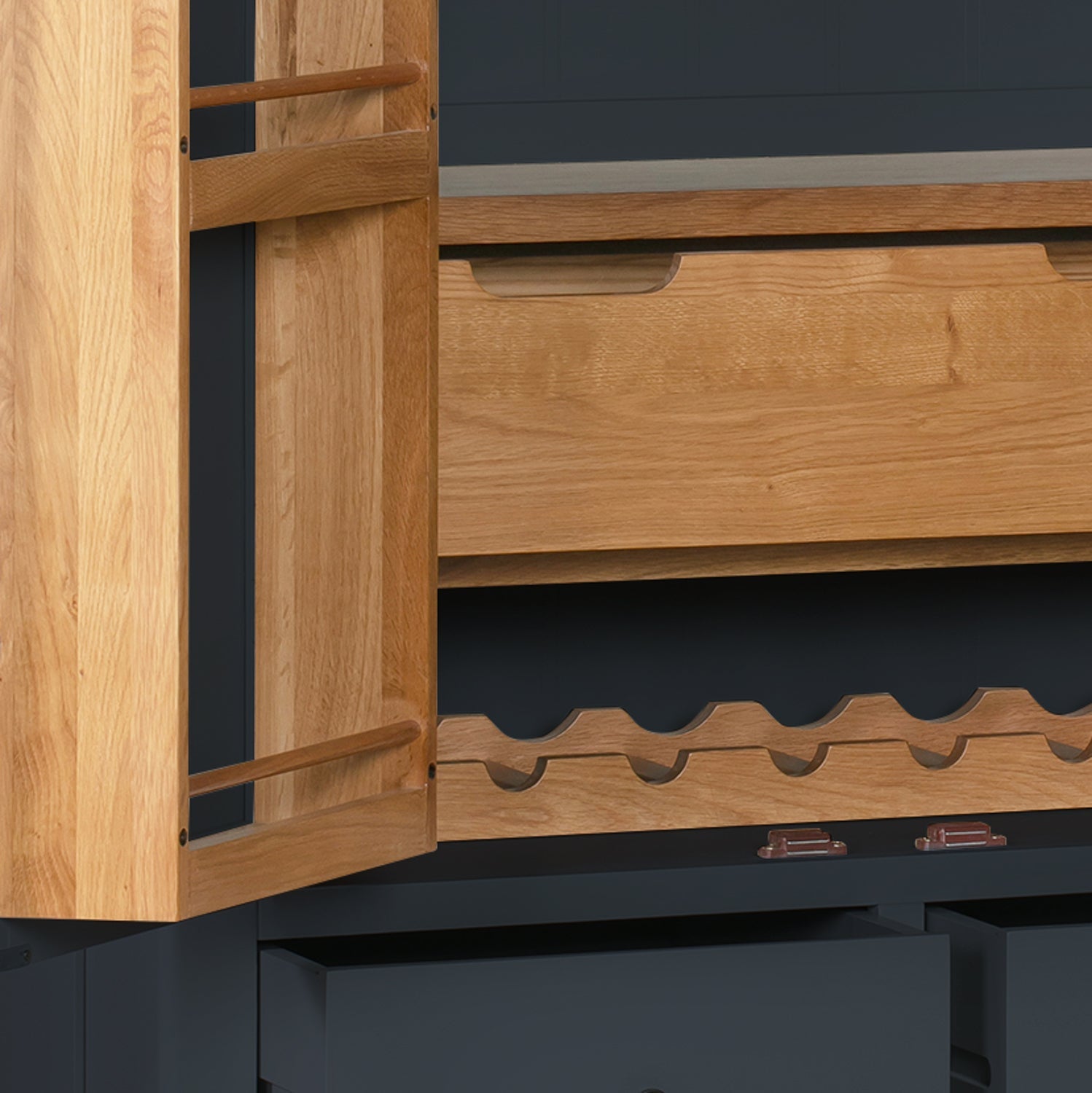 Cambridge Blue Painted Oak Larder Unit