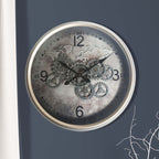 Vintage Silver World Cog Clock | 62 cm