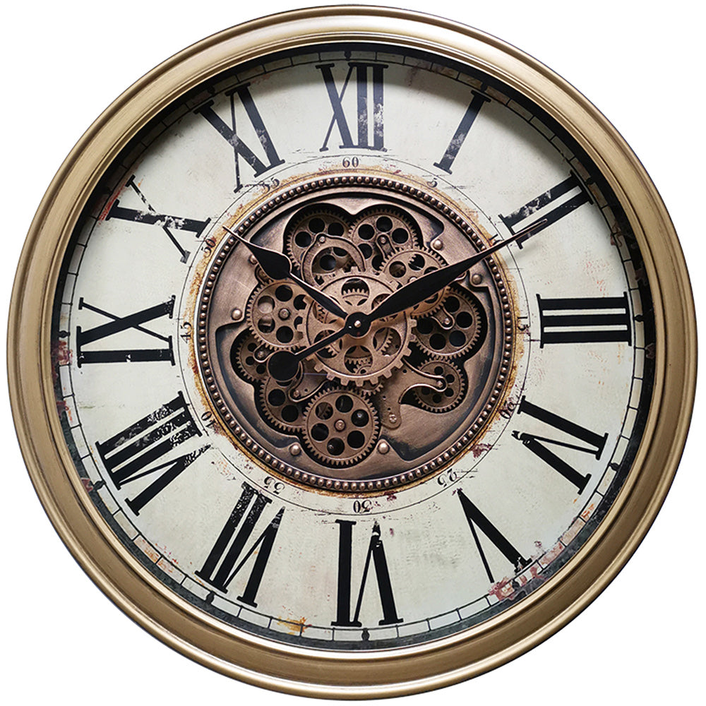 Vintage Elegant Antique Style Cog Clock | Roman Numerals | 66 cm