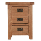 Cambridge Oak 3 Drawer Bedside