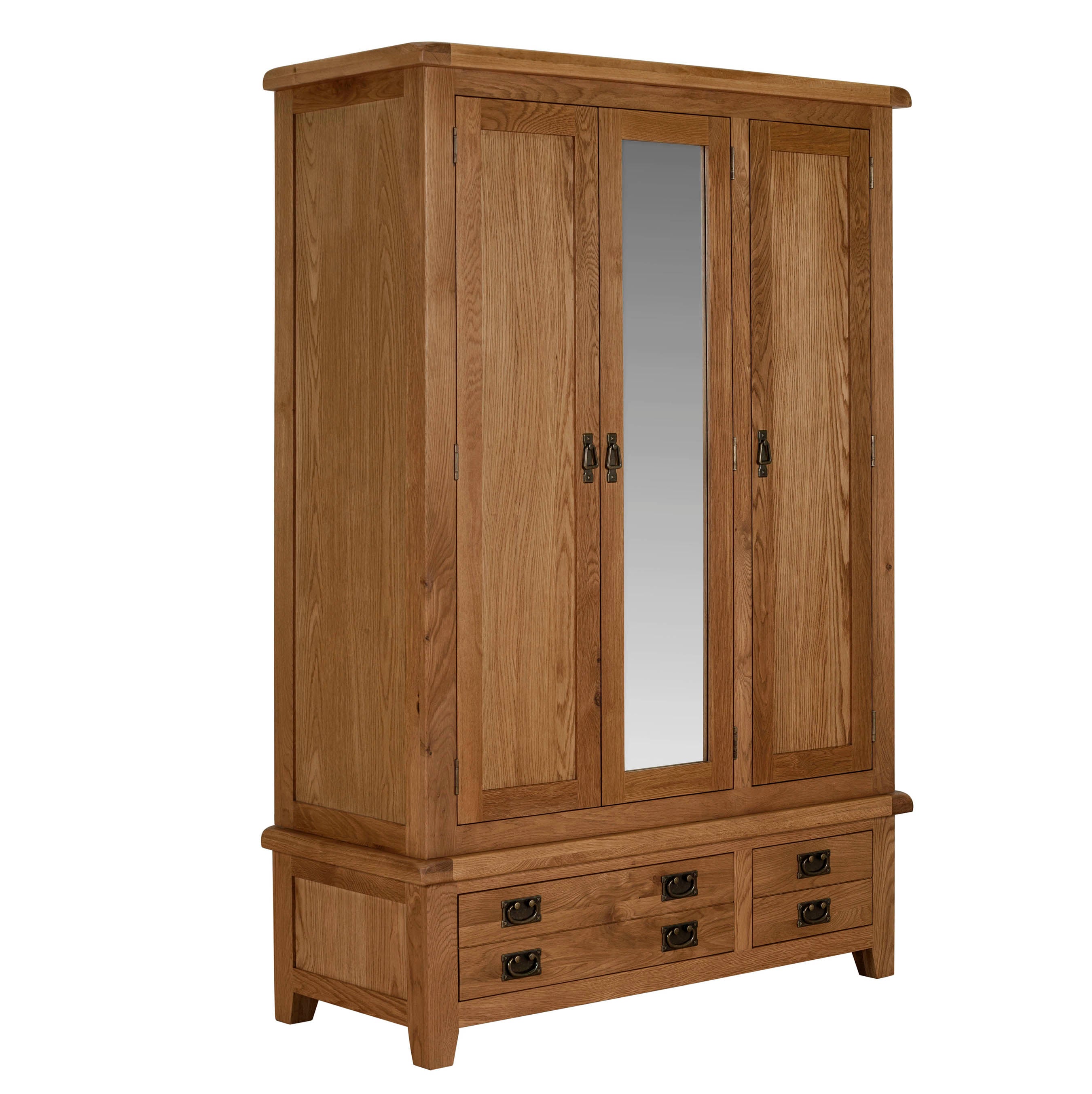 Cambridge Oak 3 Door 2 Drawer Wardrobe