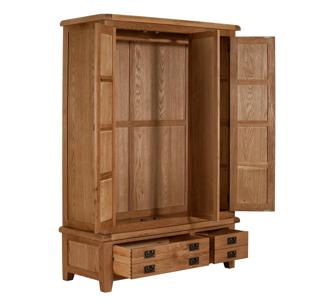 Cambridge Oak 3 Door 2 Drawer Wardrobe