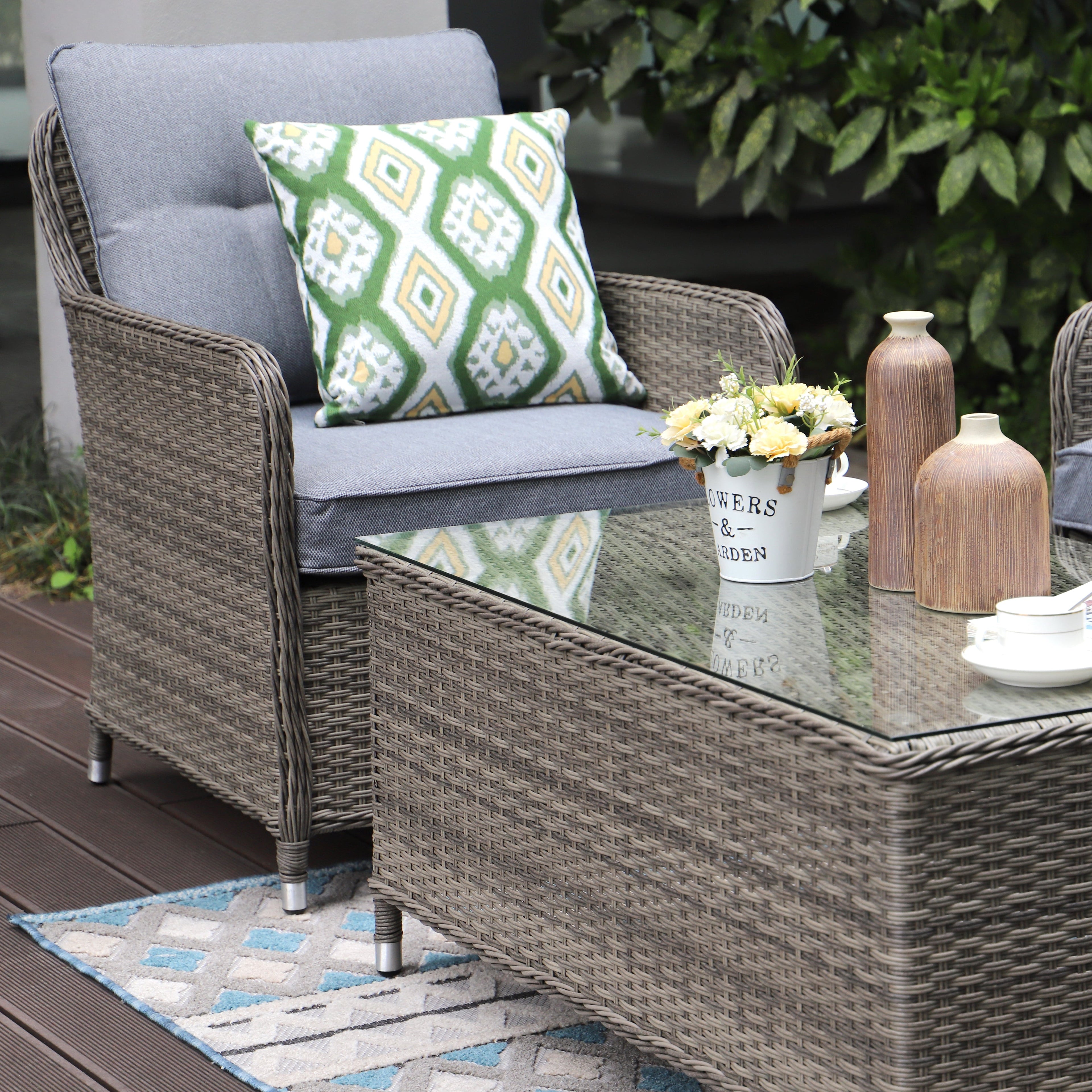 Milan Garden 2 Seater Sofa and Chair Set