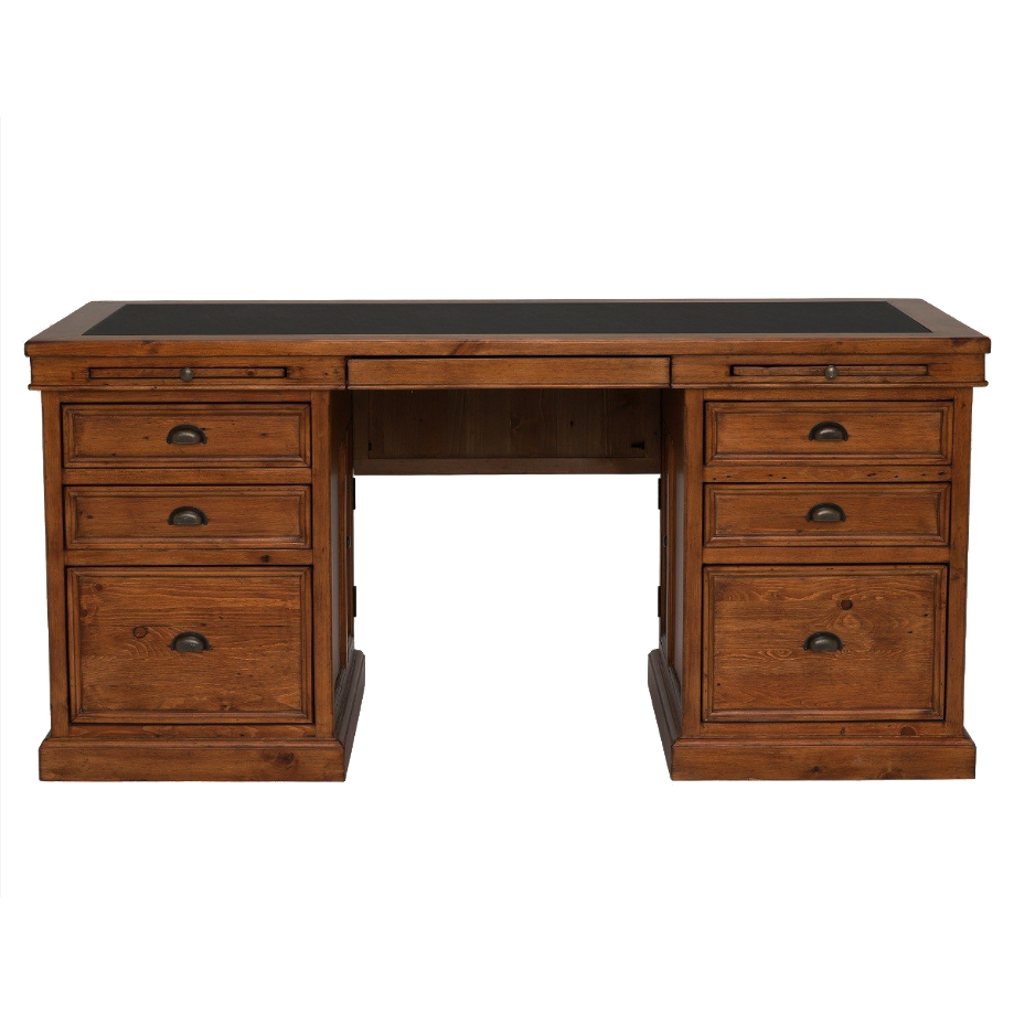 Oxford Antique Pine Large Double Pedestal Desk