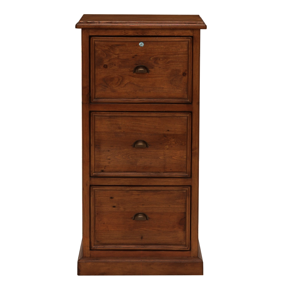 Oxford Antique Pine 3 Drawer Filing Cabinet