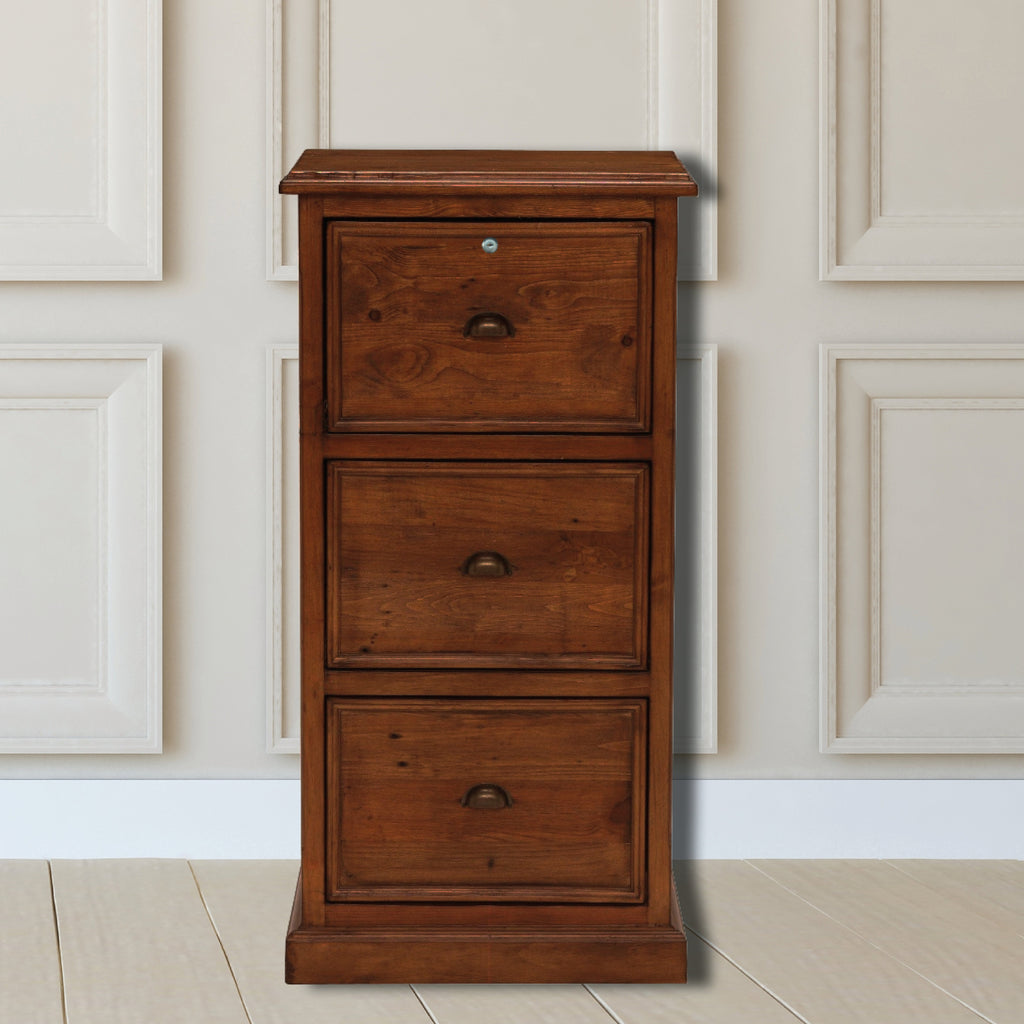 Oxford Antique Pine 3 Drawer Filing Cabinet