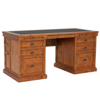Oxford Light Pine Large Double Pedestal Desk