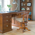 Oxford Light Pine Large Double Pedestal Desk