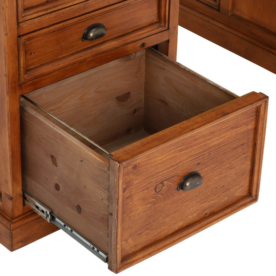 Oxford Light Pine Large Double Pedestal Desk