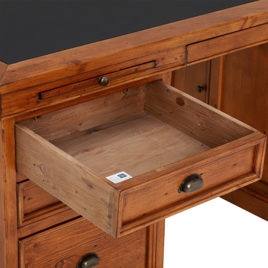 Oxford Light Pine Large Double Pedestal Desk