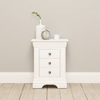 Chantilly Warm White 3 Drawer Bedside Table
