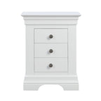 Chantilly Warm White 3 Drawer Bedside Table