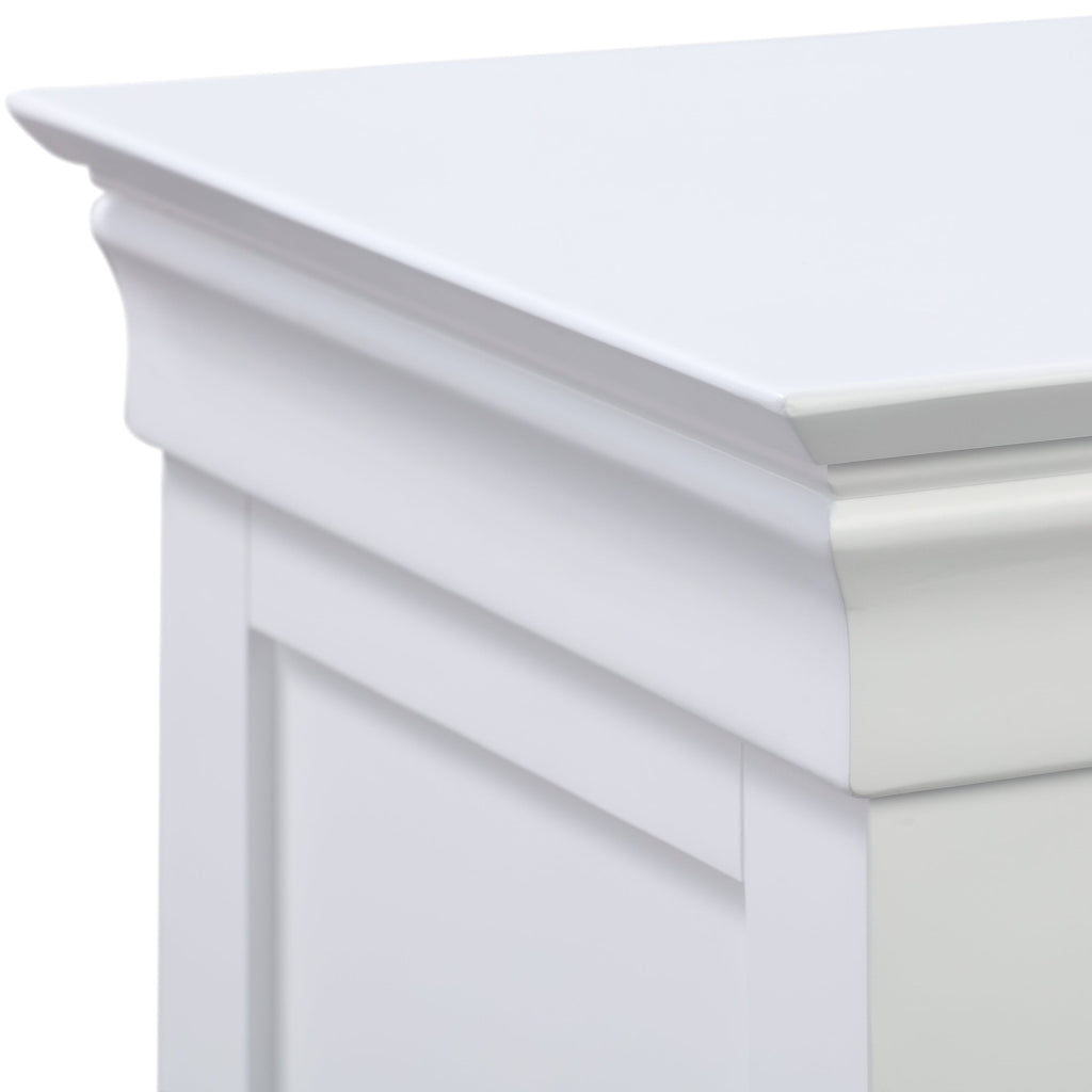 Chantilly Warm White 3 Drawer Bedside Table
