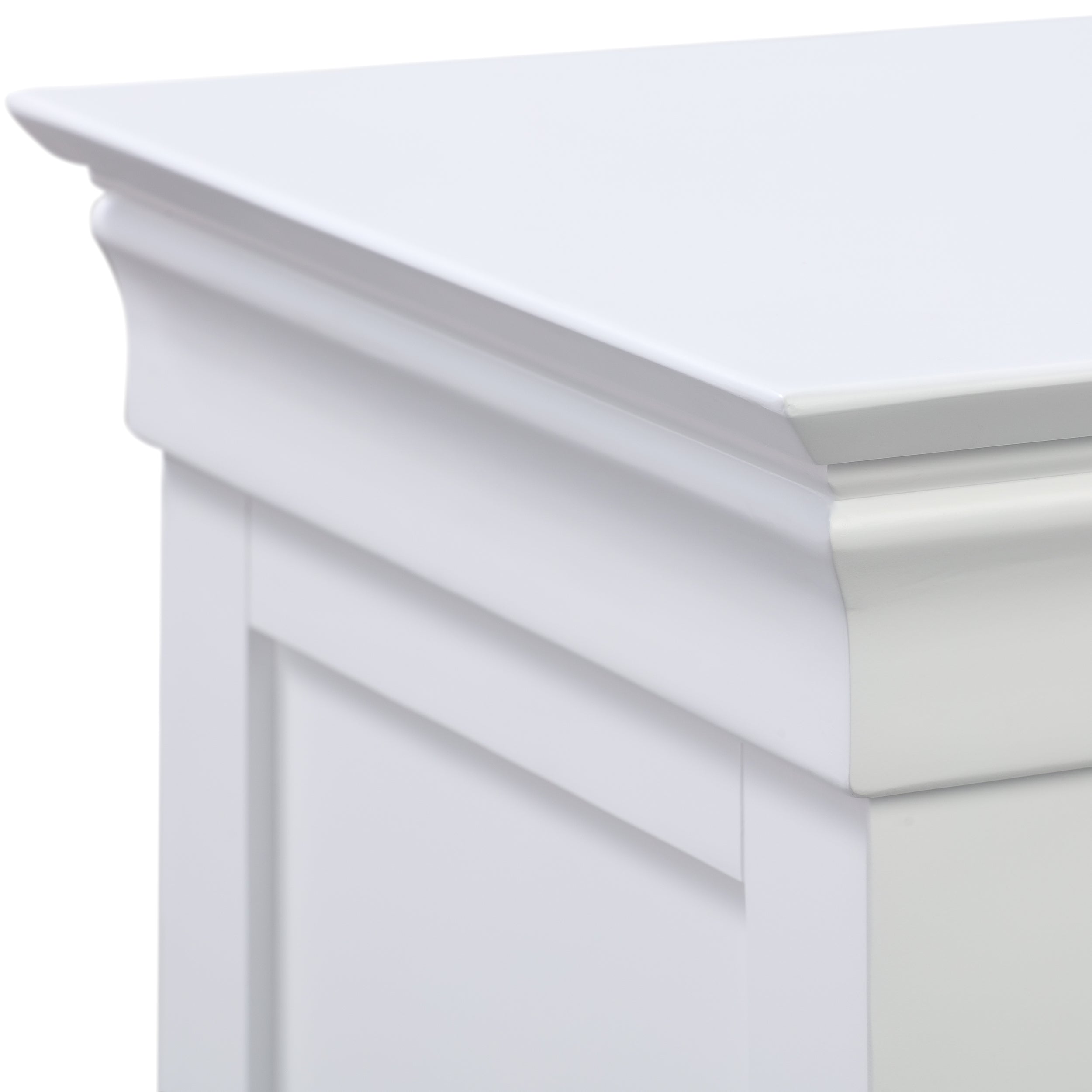 Chantilly Warm White 3 Drawer Bedside Table