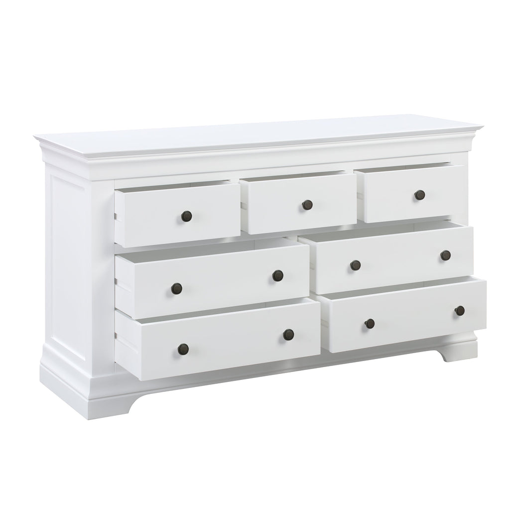 Chantilly Warm White 3 Over 4 Chest Of Drawers