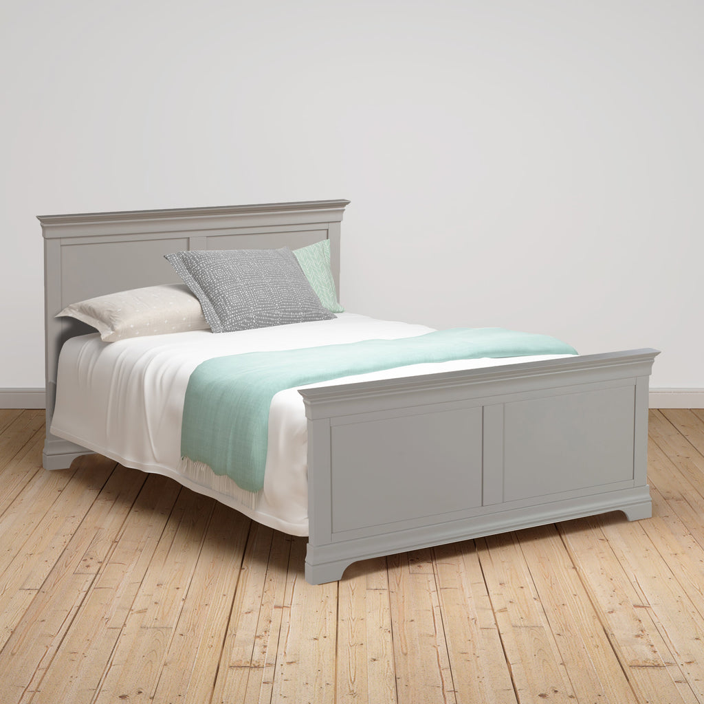Chantilly Pebble Grey 5ft Kingsize Bed
