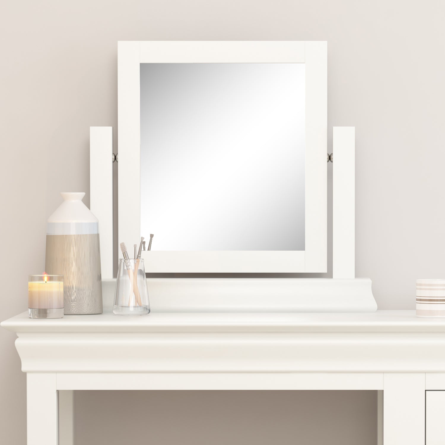 Chantilly Warm White Dressing Mirror
