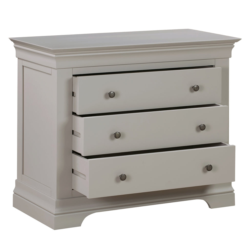 Chantilly Pebble Grey 3 Drawer Chest